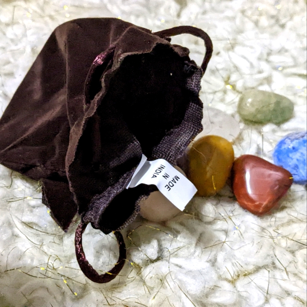 Polished Gemstone Starter Kit Velvet Pouch Rocks Geology Quartz Jasper Lazuli - Picture 5 of 8